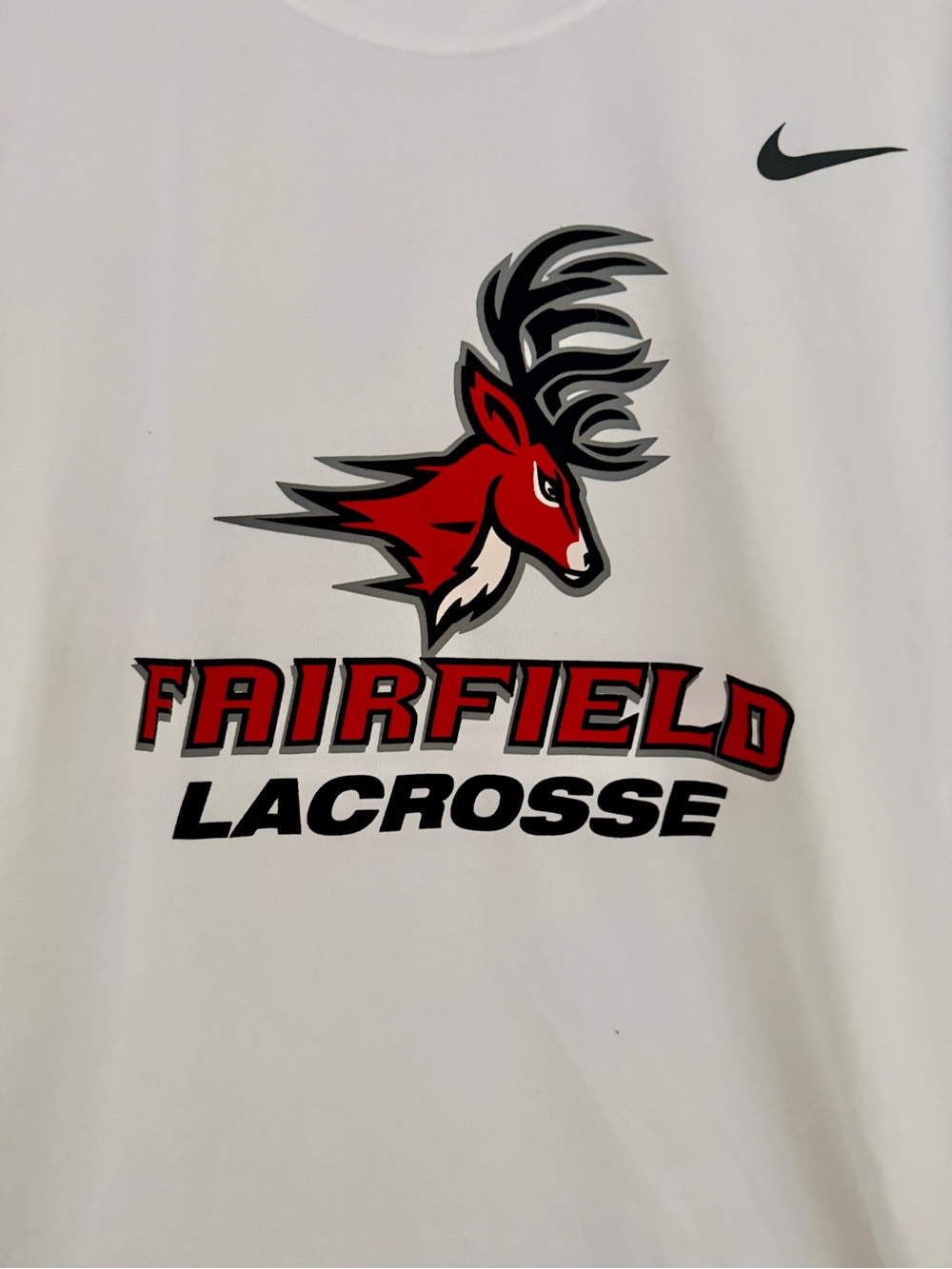 Nike Dri -Fit white Fairfield Lacrosse performance tee XL. - Picture 2 of 6